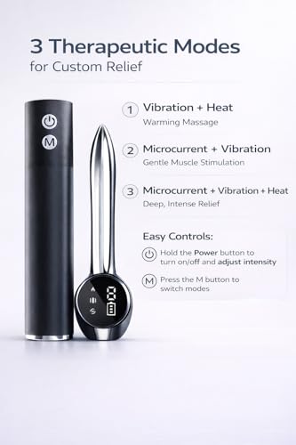Heated Muscle Scraper Tool, Fascia Release Full Body Contouring Machine, Muscle Scraper Tool Features Modes: Vibration, Heat Therapy and Microcurrent, Fascia Instant Muscle Relaxation Soreness Relief - color: Black 03