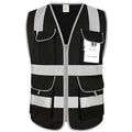 High Visibility Reflective Vest with 8 Pockets, Black S - color: Black-01, size: Small