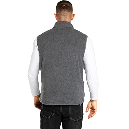 33,000ft Men's Fleece Vest Outerwear Lightweight Zip Up Sleeveless Jacket - color: Grey Heather, size: Small