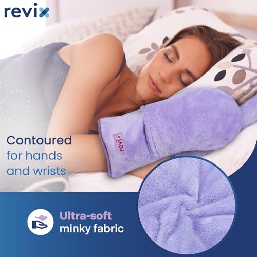 REVIX Microwave Heating Mittens for Hands, Moist Heat Hand Warmers, Purple - color: Orchid