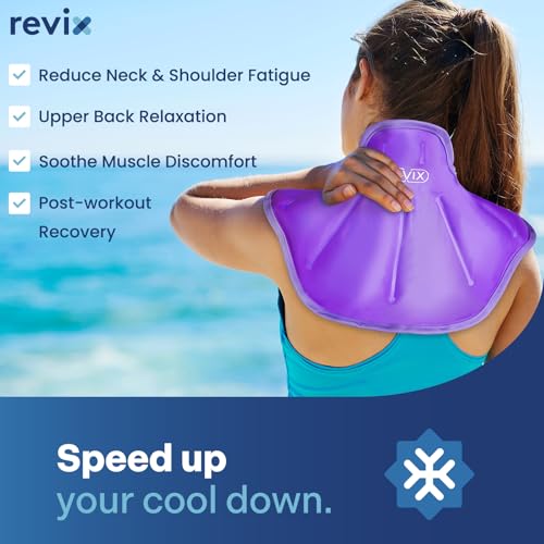 REVIX Shoulder Ice Pack Reusable, Hot Cold Gel Pack for Neck and Shoulder - style: Neck & Shoulder Purple