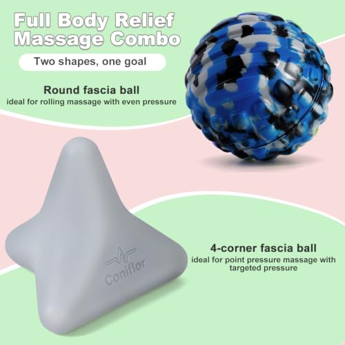 Manual Trigger Point Massager Ball–Deep Tissue Massage Tool - color: Stone Gray