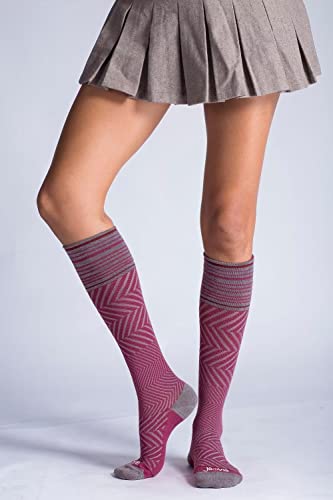 ja vie 76% Merino Wool Graduated Compression Socks for Women & Men (15-20mmHg) - color: 2 Pairs: 1 Pure Black+ 1 Fuchsia, size: Small