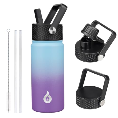 BJPKPK 18oz Insulated Water Bottle with Straw Lid, Stainless Steel Bottle - color: Ocean Dream, size: 18 Ounces
