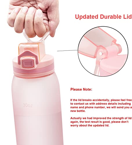 30oz Tritan Water Bottle with Time Marker, 1-Pack, Pink - color: Pink