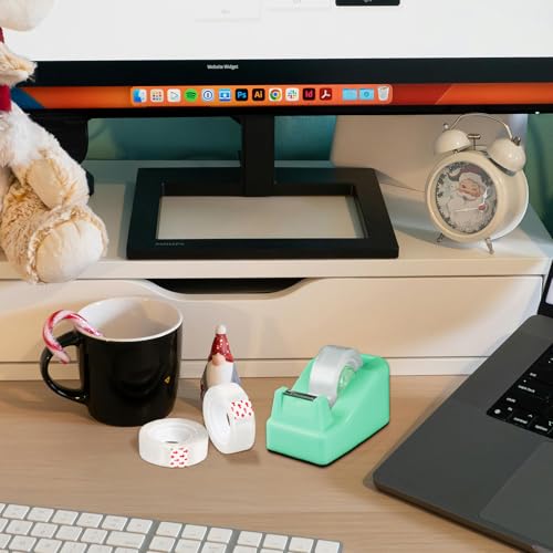 Desktop Tape Dispenser Green,Weighted Nonskid Base,Includes 6 Rolls of Tape - color: Green (6pcs Tape)