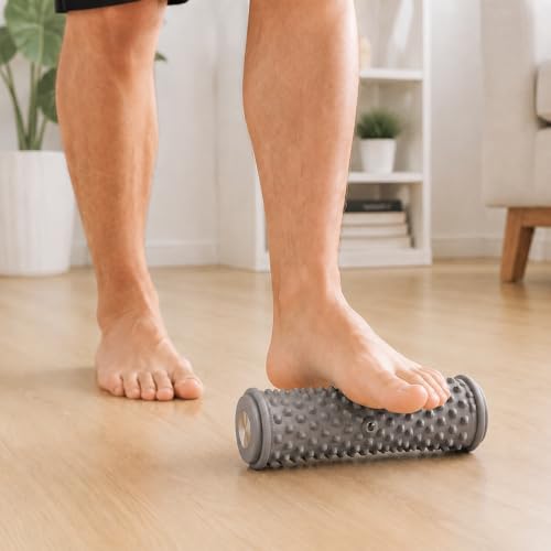 Foot Massager Roller Tool Plantar Fascia Massage Roller Textured Foot Care Arch Muscle Rolling Tool Home Office Use - color: Grey