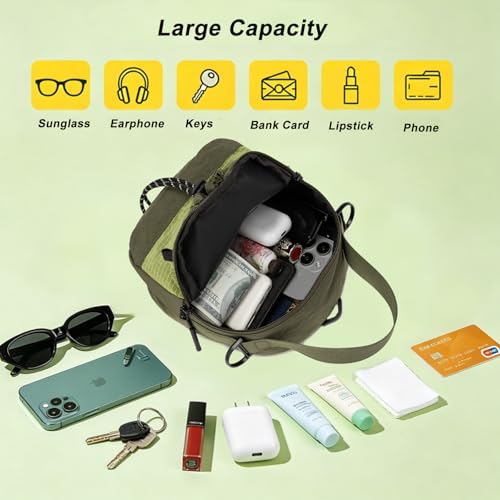 Water Bottle Carrier Bag with Strap, Water Bottle Holder Crossbody Backpack Handbags for Women Men for Hiking - color: Green
