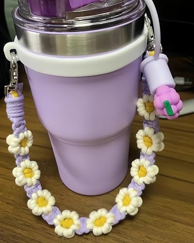 Outman Sport Water Bottle Handle Strap Holder Sling Cup Handle - color: Daisy Purple