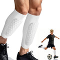 XZQTIVE Soccer Shin Guards Shin Defender for Kids Youth Adult, Ski Shin Guard Calf Compression Sleeve with Honeycomb Shin Pads - color: white, size: XX-Small