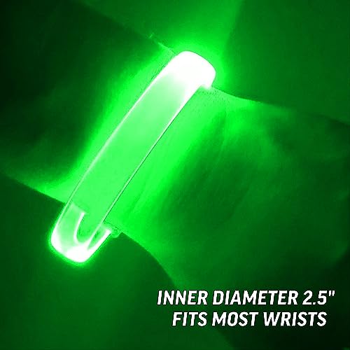 4 Magic Band Pack | Glow in The Dark | Flashing Light up for Concerts | Running Lights for Runners | Glow in The Dark Bracelets | Led Bracelet - color: Green