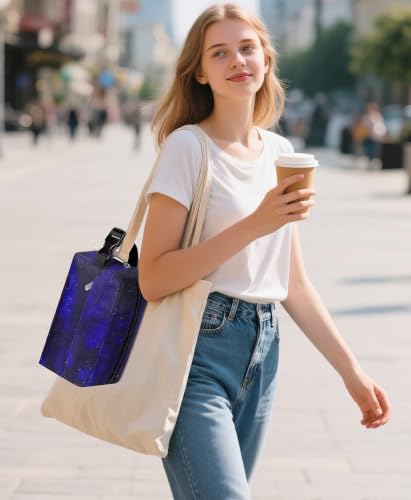 Small Insulated Lunch Bag: Reusable Small Lunch Box, Mini Soft Cooler Bag - color: Starlit Sky
