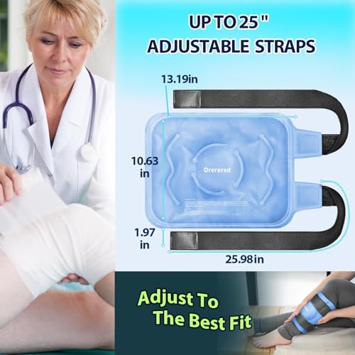 Ice Packs for Injuries Reusable Knee Gel Ice Pack Wrap for Swelling Blue - color: 1pc-blue