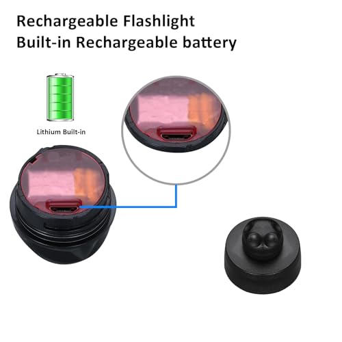 RAHAN Rechargeable Headlights Compatible with Croc, 2 PCS LEDHeadlights, Light Up Charm Accessories for Adults Shoe, Hands-Free Night Light, Camping Lights, IP65 Waterproof Light, Black - color: all black