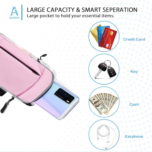Phone Holder Arm Bands for Running Armband Small Crossbody Bags for Women Kids,iPhone 15 14 13 12 11 Pro Max Xs Xr X 6 7 8 Plus SE Mini Galaxy Ultra Edge S24 S23 Note - color: Pink with Crossbody Bag&Hook