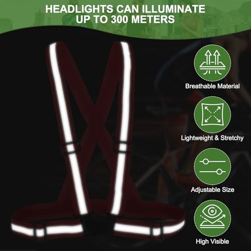 PATIKIL Reflective Safety Vest, Hi-Vis Safety Vests, Adjustable High Visibility Reflective Strips for Outdoor Jogging - color: Red