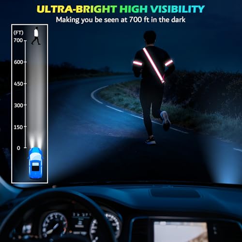 Reflective Walking Gear at Night, High Visibility Safety Reflective Sash Belt and 2-Pack Armband Set, Night Running Safety Gear for Women Men Kids - color: Pink