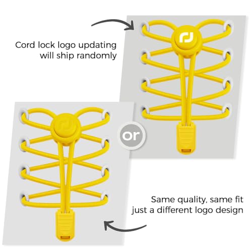 RJ-Sport Tieless Elastic Shoe Laces for Adults and Kids - color: Number 012 - Lemon Yellow