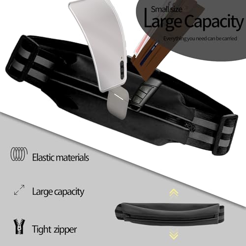 Running Belt Running Phone Belt for Women and Men Phone Holder - color: Black