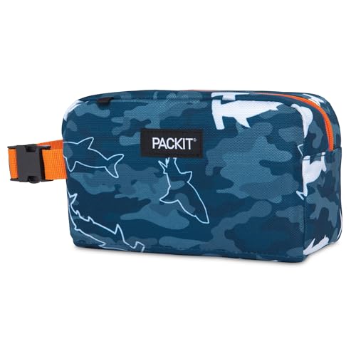 PackIt Freezable Snack Box, Camo Sharks - color: Camo Sharks, size: Medium