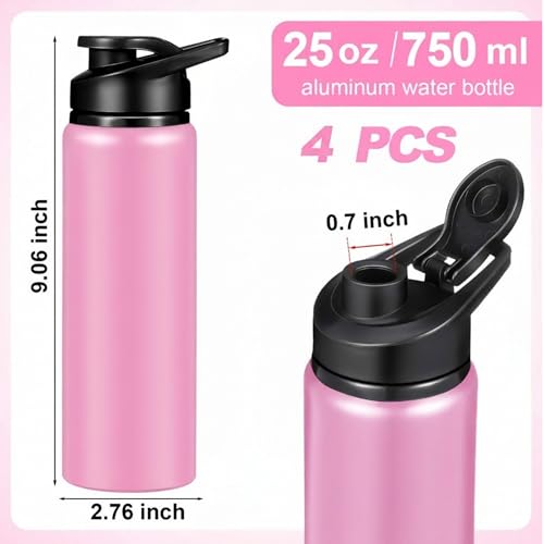Mimorou 25oz Reusable Aluminum Water Bottles Bulk - color: Pink