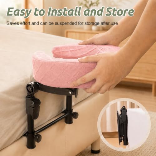 Massage Headrest for Bed, Head Holder & Face Cradle with Face Down Pillow - color: Pink, size: Standard