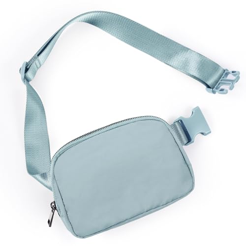 ODODOS Unisex Mini Belt Bag with Adjustable Strap Small Fanny Pack for Workout Running Traveling Hiking, Stone Blue - color: Stone Blue