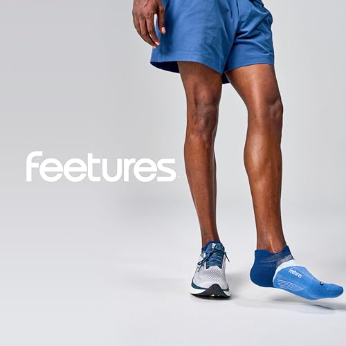 Feetures Elite Light Cushion No Show Tab Sock Wave - color: Blue Wave (1 Pair), size: Large