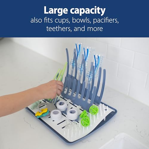 Dr. Brown's Folding Baby Bottle Drying Rack, Blue/White - color: Folding Drying Rack (Pack of 1)
