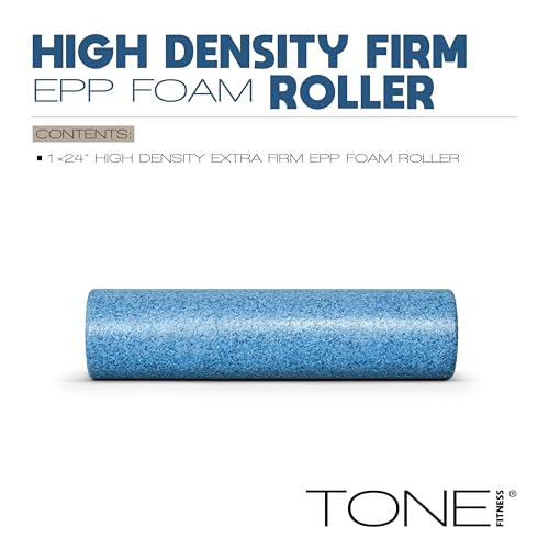 TONE Fitness Firm High-Density Foam Roller for Exercise, Massage & Recovery - color: Blue, size: 24 Inch