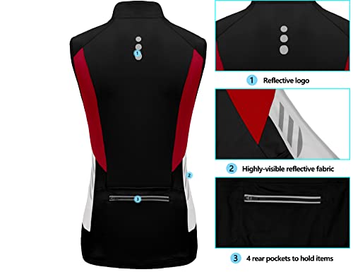 Little Donkey Andy Women's Half Zip Breathable Cycling Vests Reflective Sleeveless Jerseys Shirts Golf 4 Rear Pockets - color: Upgraded Black, size: Large