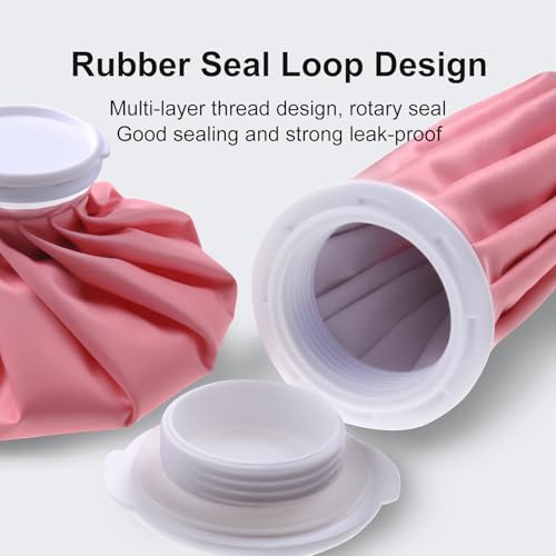 Ice Pack for Injuries Reusable, Ice Bags for Injuries Hot Water Bag for Hot & Cold Therapy and Pain Relief, No-Leak Elastic Breathable Ice Bag, Size 11", Pink - size: 11", style: Pink