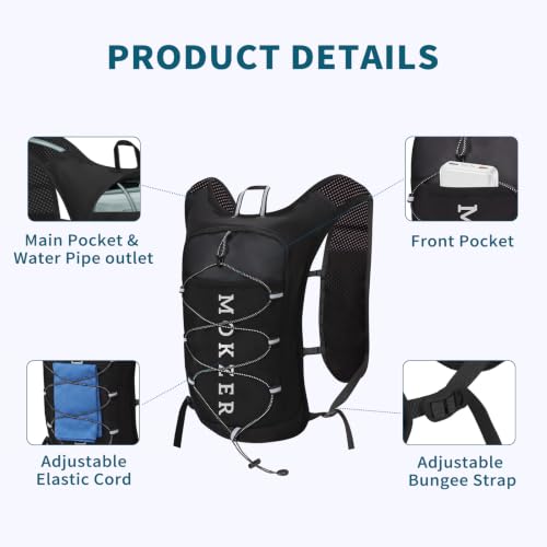 Running Vest Hydration Water Backpack with 2L Water Bladder for Women Men
