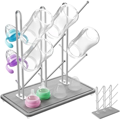NiHome Baby Bottle Drying Rack with Diatomite Base & Stainless Steel Frame