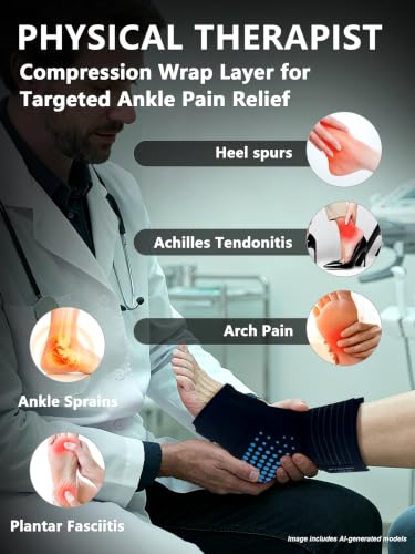 Ankle Ice Pack Wrap,Flexible Cold Therapy for Foot Pain Relief - color: Black, size: Large