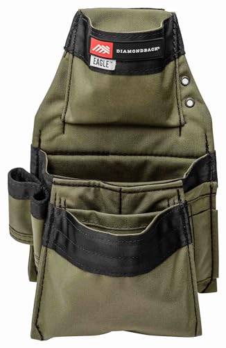 The Diamondback Eagle Tool Pouch - Modular Utility Pouch for 4" Tool Belts - Ideal Carpenter & Electrician Tool Pouch for Nuts, Punches & Fasteners - style: Ranger Green - Right Side