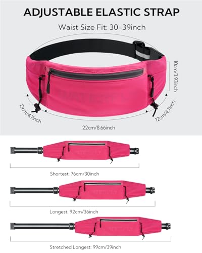 WATERFLY Running Belt Fanny Pack, Runner Race Belt with Bib Clip Pink - color: Pink