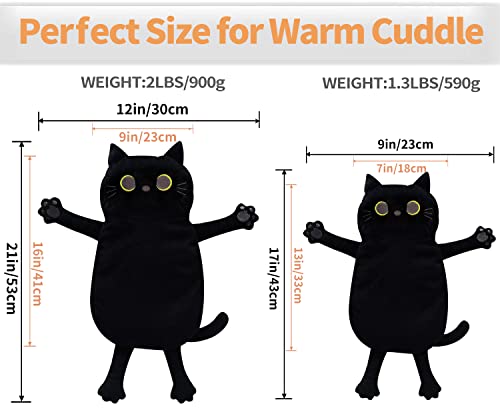 2PCS Large Microwave Heating Pads for Cramps Pain Relief, Moist Microwavable Period Menstrual Heat Packs, Cordless Warm Compress Gift for Mothers Day, Birthday, Thanksgiving, Christmas, 21*12" + 17*9" - size: 1 Extra Large Black Cat + 1 Medium Black Cat