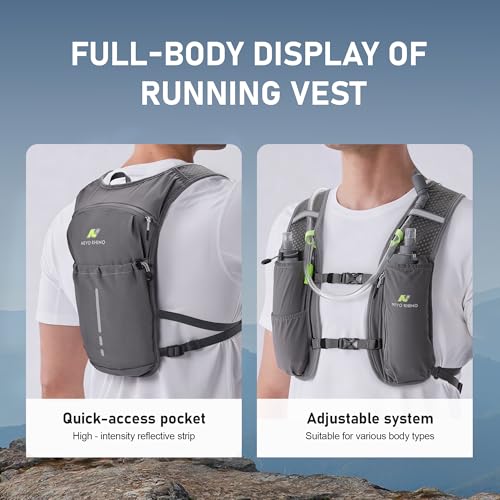 N NEVO RHINO Running Vest with 1.5L Water Bladder, Hydration Vest Pack - color: Dark Gray