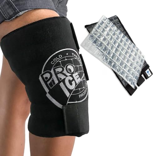 Pro Ice Cold Wrap for Left & Right Knee - Reusable Ice Packs for Injuries Included - Ideal for Knee Sprains, Swelling & Arthritis - PI 420