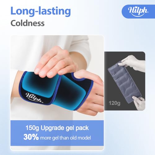 Hilph Wrist Ice Pack Wrap, Carpal Tunnel Relief Wrist Brace with Gel Pack - style: Black-1 Ice Pack