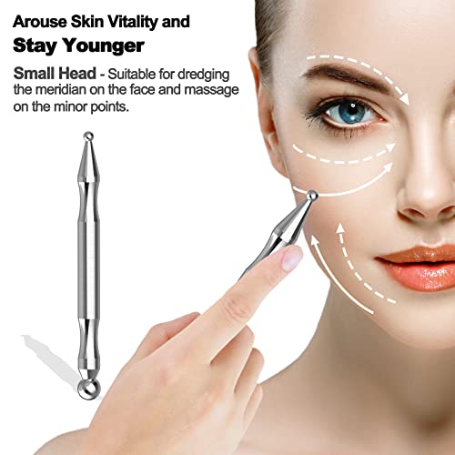 Melonsun Stainless Steel Acupuncture Pen for TMJ Relief, FSA-HSA-Eligible TMJ Massager for Jaw Clenching, Acupressure Facial Tool for Face Reflexology & Full-Body Pressure Point Massage