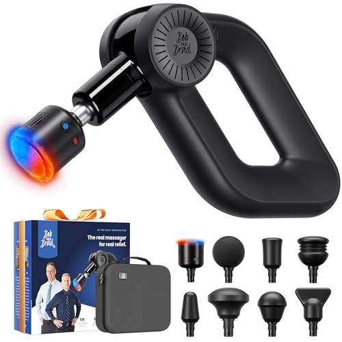 BOB AND BRAD D6 Pro Max+ Massage Gun with Heat and Cold, Powerful Deep Tissue Percussion Massager with 16mm Amplitude, Professional Muscle Massager Gun for Athletes, Quiet Electric Handheld Massager - color: Ice Black