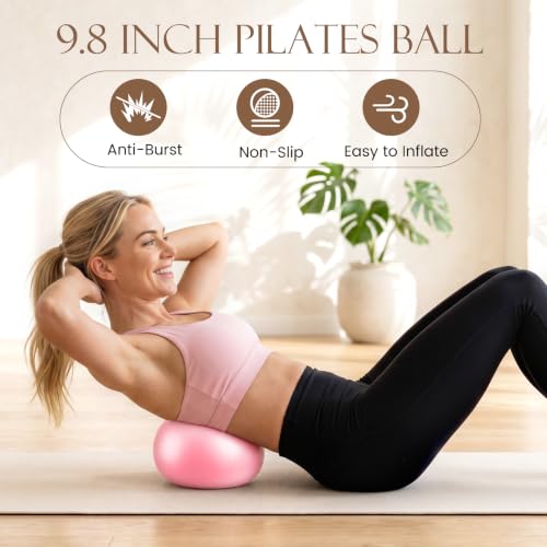 JELUTAR Pilates Kit for Women Home Workout, Pilates Equipment Set - color: Pink