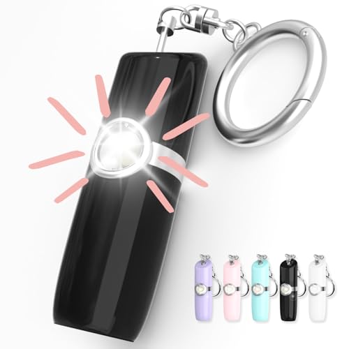 Securityman Personal Safety Alarm for Women | Self Defense Keychain (Loudest 130dB Siren and SOS Strobe Light) Everyday Security Personal Alarm Protection Device (Black) - color: Black