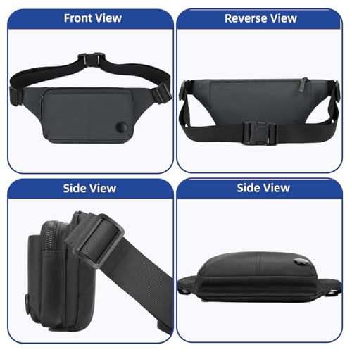 Belt Bag for Men Women - Lightweight Water-Resistant PU Leather & Anti-Jam SBS Zippers, Fanny pack Crossbody Bag for Travel/Commute,Grey - color: Z-grey