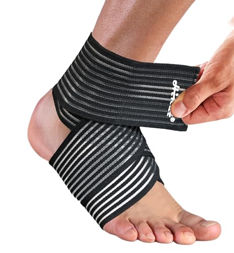 HiRui Foot & Ankle Brace 2 Pack, Adjustable Compression Wrap for Men & Women – Helps with Sprains, Plantar Fasciitis, Achilles Tendonitis, Arthritis, Running, Sports, Gym – Fits in Shoes (Black) - color: Black