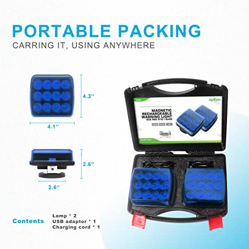 Agrieyes W02 Magnetic Flashing Lights, Wireless Strobe Lights, Blue - color: Blue