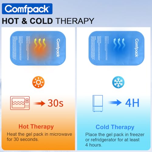 Comfpack Large Ice Pack for Injuries Gel Pack for Lower Back Pain Relief Reusable Hot Cold Therapy Cold Pack for Back, Shoulder, Elbow, Hip, Knee, Soft Cold Compress, 9.8 × 17.7" - size: 9.8×17.7 Inch