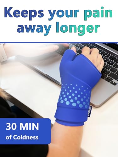 Wrist &Thumb Ice Pack Wrap-Thickened Gel for Long-Lasting Cold Compression - color: 1 Pack-blue, size: S/M